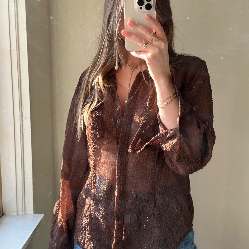 Brown Button Down - image 2